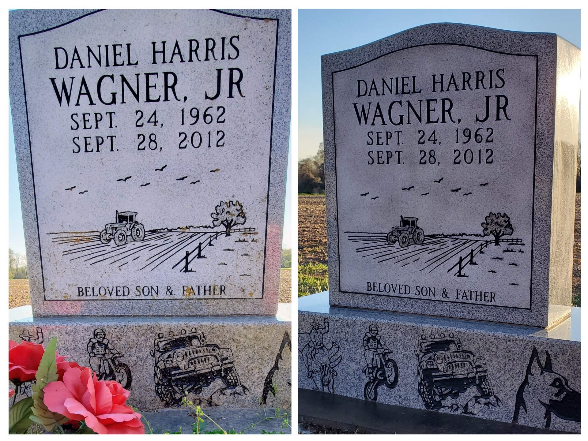 Before and after: Daniel Harris Wagner Jr. — Etched granite